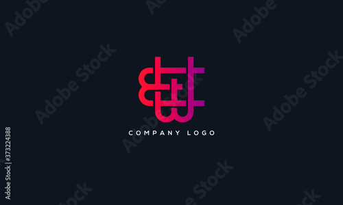 Alphabet letter icon logo EW, WE