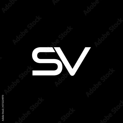 Initial Letter SV Logo Design isolated on dark background