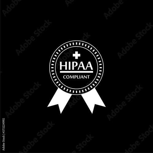 HIPAA Compliance Icon Graphic with Medical Symbol isolated on dark background