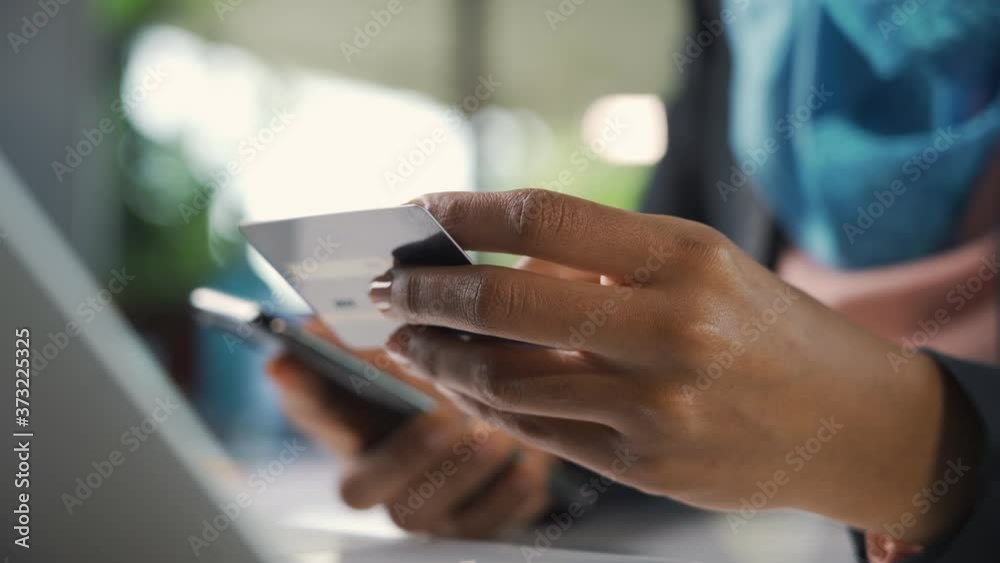 Shopping online in smart phone and pay by credit card,technology e-commerce