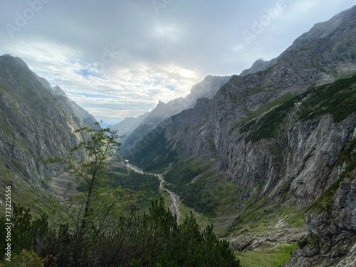 View from the Höllental Hiking area close to the Zugspitze
