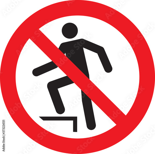 No stepping surface signs and symbols