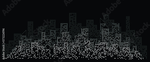 Abstract futuristic city sky with modern buildings vector wallpaper background. Vector illustration EPS 10.