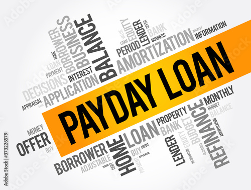 Payday Loan word cloud collage, business concept background