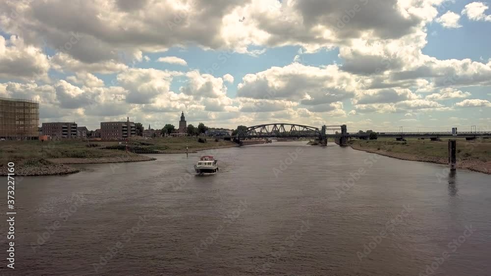 Aerial of the Zutphen Railway bridge at the river IJssel in the Netherlands Aerial of the Zutphen Railway bridge at the river IJssel in the Netherlands