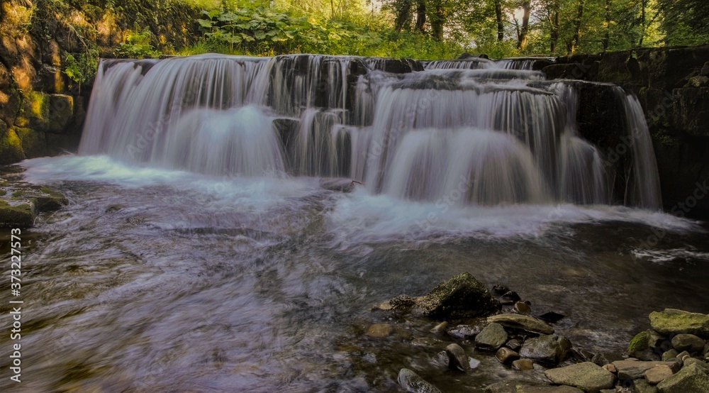 Mohelnice waterfall, small river Mohelnice, Beskydy mountains, Czech Republic