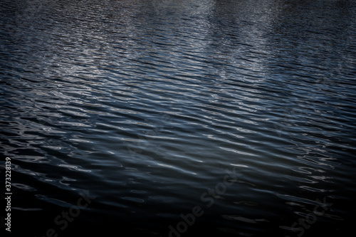 Water surface at night with moon reflections. Soft focus. Abstract natural background