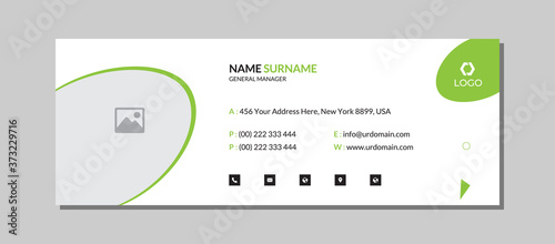 Email signature template with an author photo place minimal layout