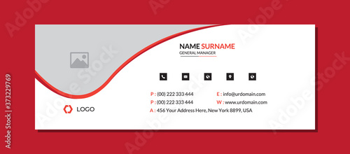 Modern email signature template with an author photo place