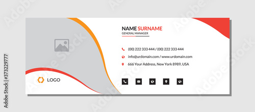 Modern email signature template with an author photo place