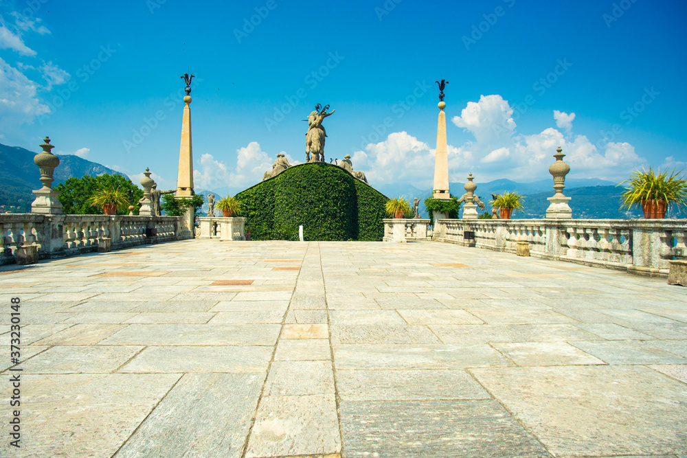 Obraz premium details of gardens and architecture on Isola Bella near Stresa on Lake Maggiore