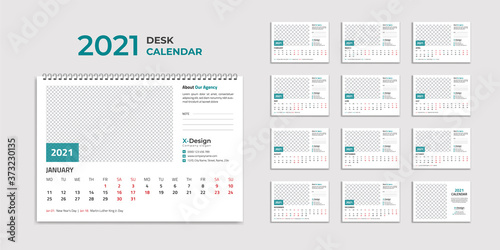 Desk Calendar 2021 Template, Calendar 2021