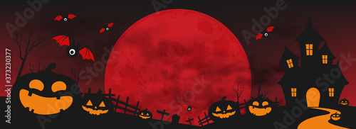 happy halloween day background, pumpkin monster vector design