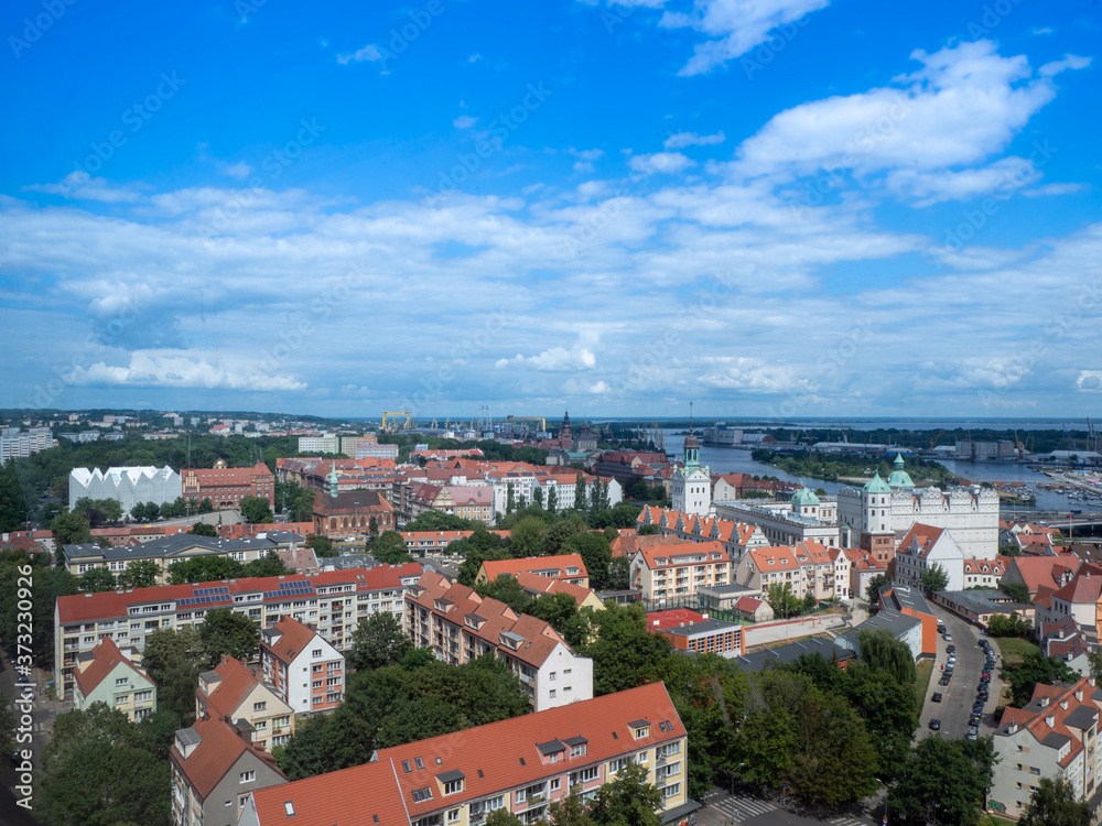 Blick über Stettin in Polen
