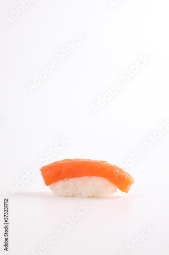 Salmon sushi Japanese food isolated in white background