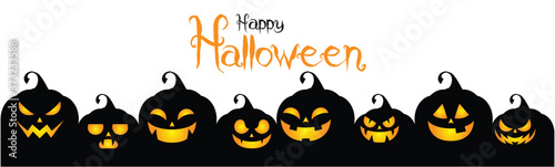 Halloween Poster, night background with creepy castle and pumpkins, illustration. Greeting card halloween celebration, halloween party poster.
