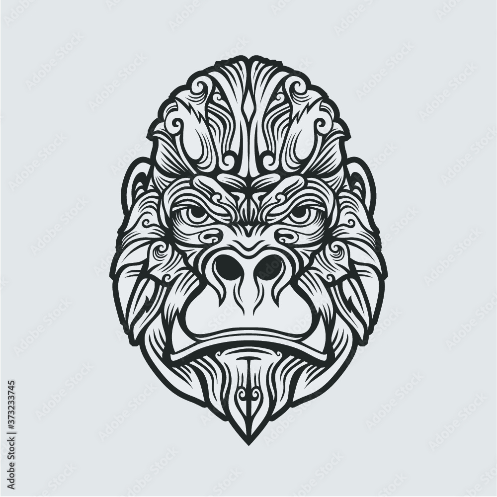 Fototapeta premium gorilla face tattoo