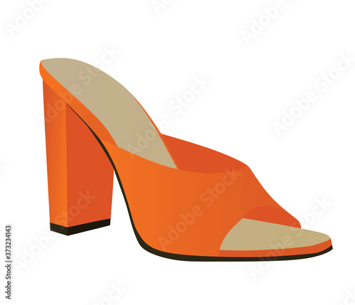 Orange woman sandal. vector illustration