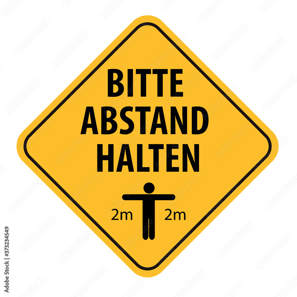 Abstand halten, Schild für Coronavirus (Covid-19) Abstand halten, Schild für Coronavirus (Covid-19)
