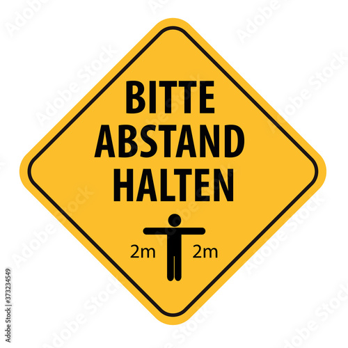 Abstand halten, Schild für Coronavirus (Covid-19)