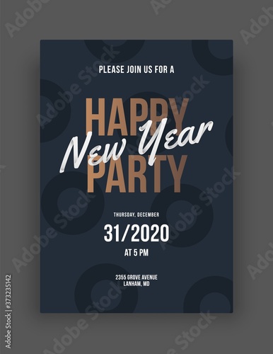 Layout template for Happy New Year 2021 and Merry Christmas Party. Vector illustration for flyer, banner and invitation card.