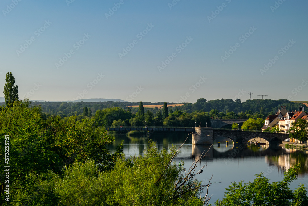 Obraz premium bridge over the river at the Morning 