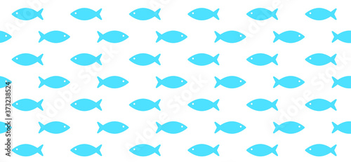 Fish of fishes seamless pattern background. Schools of fish swimming in the  river water sign. Vector fishing underwater. Animal icons. Cartoon fish swim in the sea or ocean wave.