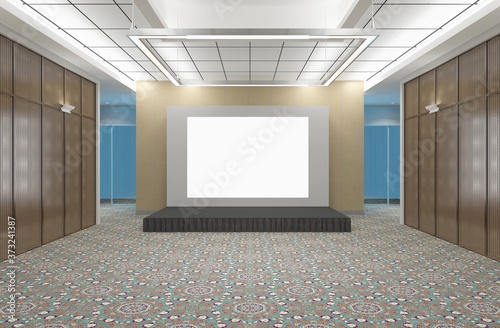 Billede på lærred 3d illustration stage backdrop LED screen blank in the ballroom for event meeting performance