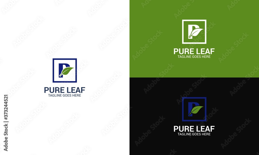 Pure Leaf P letter Logo Design Pure Leaf P letter Logo Design