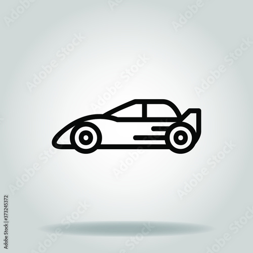 Logo or symbol of sport car icon with black line style 