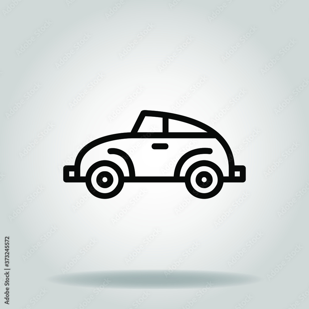 Logo or symbol of vintage car icon with black line style
