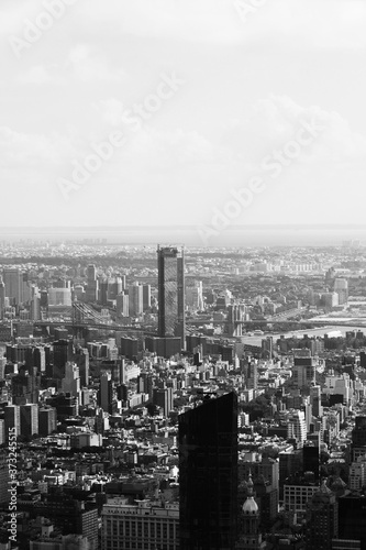 New York City from above in black and white.