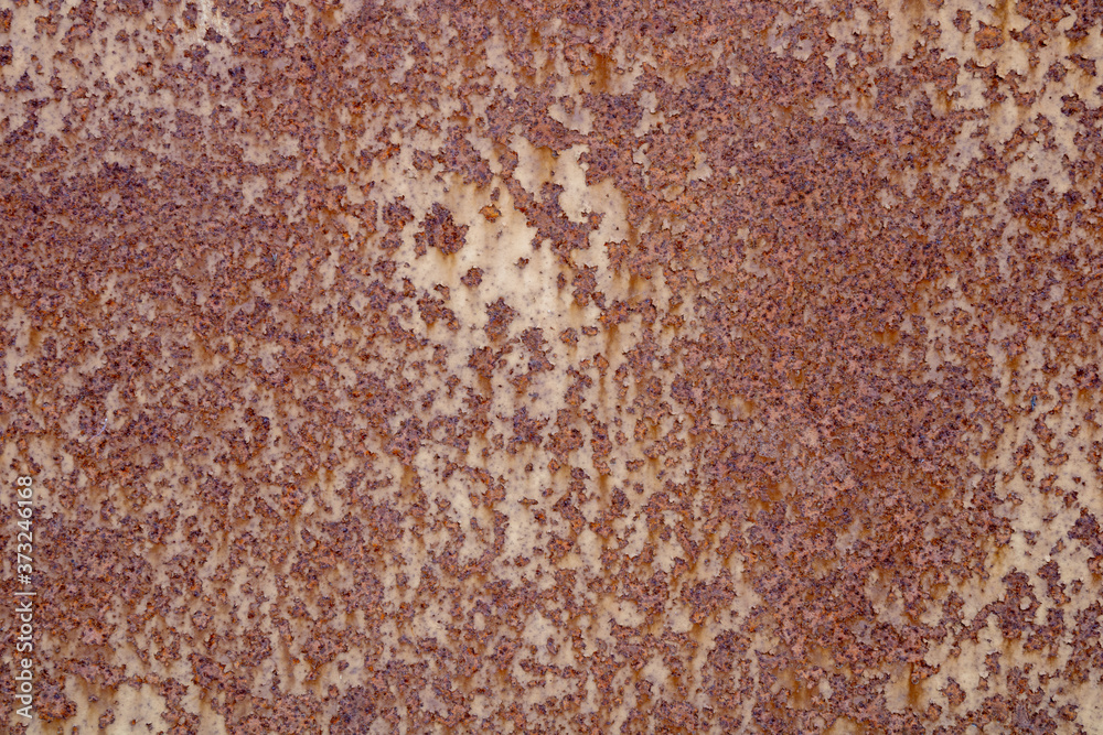 The wall is made of old rusty metal. The wall is made of old rusty metal.