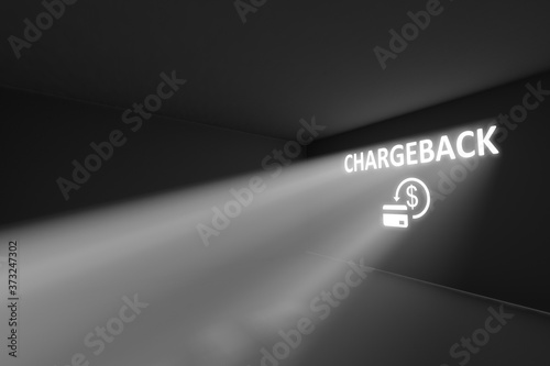 CHARGEBACK rays volume light concept 3d illustration photo