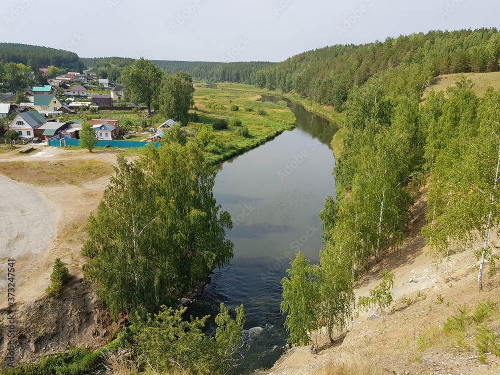 The village is located by the river