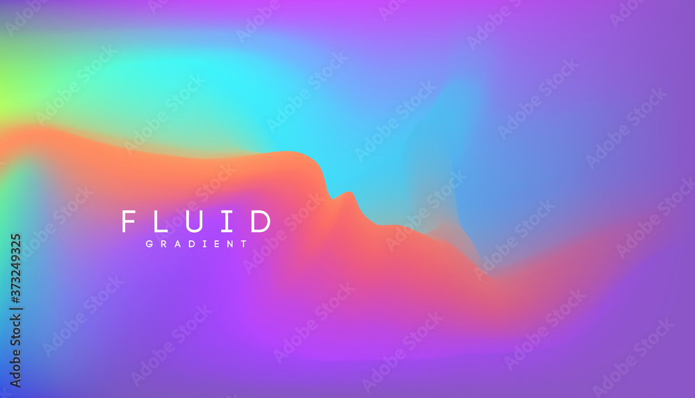 Digital gradient background. Shape holographic gradient. Liquid 3d substance. Light color gradient abstract background. Vector illustration.