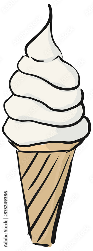 アートで可愛いアイスクリーム ソフトクリーム のイラスト Stock 벡터 Adobe Stock