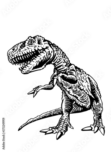 Vector tyrannosaurus isolated on white background  illustration for printing and tattoo