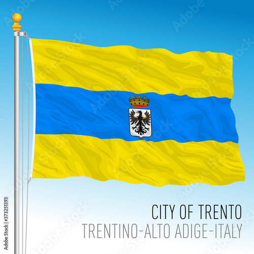 Trento, flag of the city and municipality, Trentino-Alto Adige, Italy, vector illustration