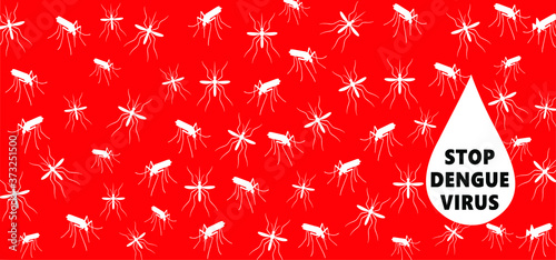 Stop malaria mosquito, dengue or zika virus alert. World malaria day on April 25. Vector signaling seamless pattern. Insect bite, blood infection ( illness ).
