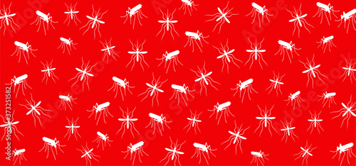 Stop malaria mosquito, dengue or zika virus alert. World malaria day on April 25. Vector signaling seamless pattern. Insect bite, blood infection ( illness ).