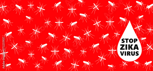 Stop malaria mosquito, dengue or zika virus alert. World malaria day on April 25. Vector signaling seamless pattern. Insect bite, blood infection ( illness ).