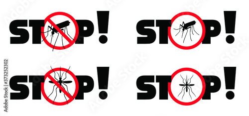 Stop malaria mosquito, dengue or zika virus alert. World malaria day on April 25. Vector signaling seamless pattern. Insect bite, blood infection ( illness ).