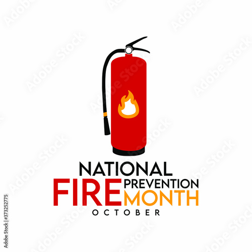 Vector illustration on the theme of national Fire prevention month observed each year during October.