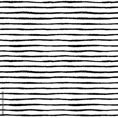 Black and white vector seamless pattern with thin grungy stripes for modern clothing design and backgrounds