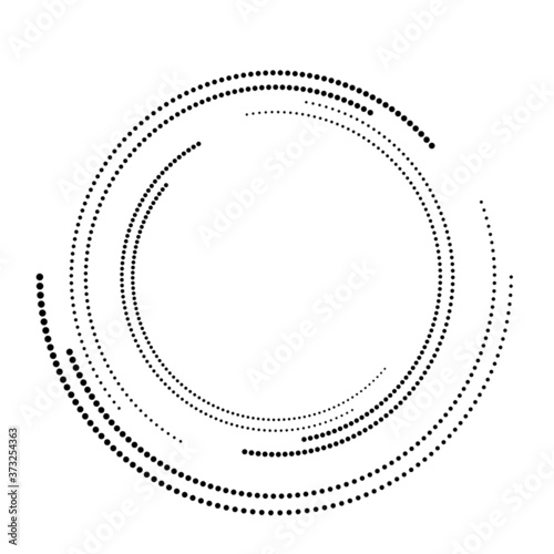 Halftone dots in circle form. round logo . vector dotted frame . design element