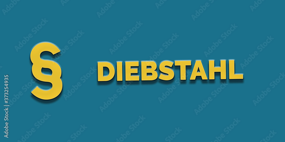 Diebstahl in gelber Schrift auf blauem Hintergrund Diebstahl in gelber Schrift auf blauem Hintergrund