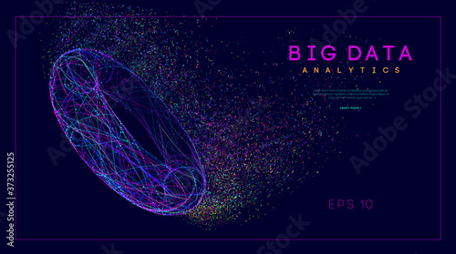 Big data intelligence network. Web elements information. Dynamic shapes blue future template. Motion 3d abstract background concept.