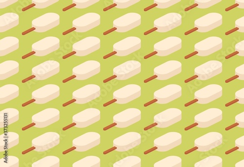 Seamless pattern with ice cream on a stick.