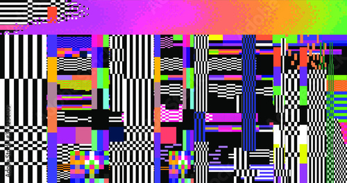 Abstract pixelated background with flickers and datamoshing effect. Vaporwave and cyberpunk style aesthetics.
